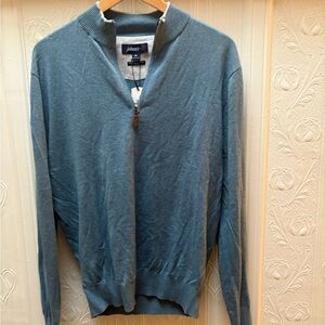johnnie-O Men's Zip Up Sweater in Slate Blue
